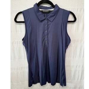 Sunice Sports Golf Performance Sleeveless Polo, Navy Blue, Size Medium